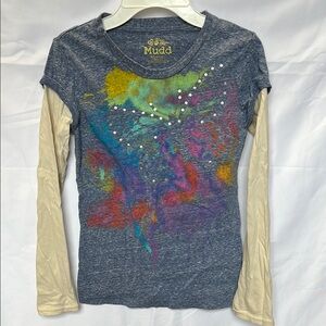 Mudd Long Sleeve Tee - Multicolor and Cream